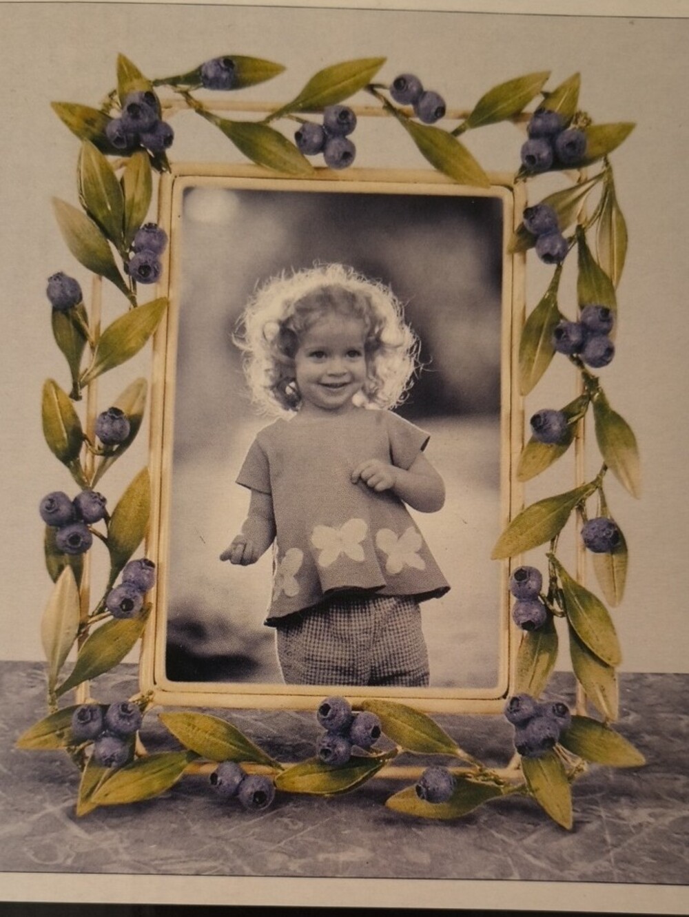 Malden Blueberry Vine 4x6 Vintage Photo Frame with Green Leaves - New -